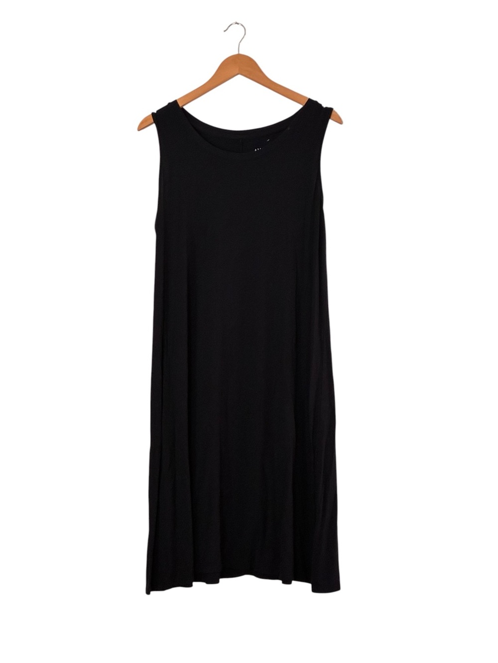Ava & Viv | Black scoop neck sleeveless rayon spandex blend midi dress size XL